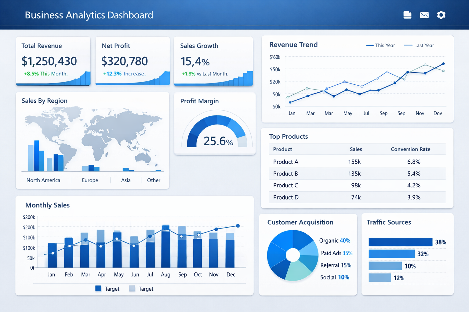 Performance dashboards for demand, fill rate, and service-level monitoring.